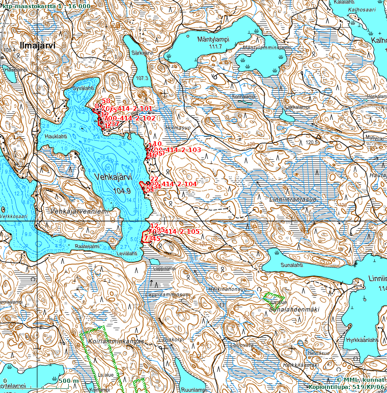 Vehkajärventie, Vehkajärvi 4 kpl tontteja 0,448-0,7 ha -, Ilmajärvi, Ruokolahti