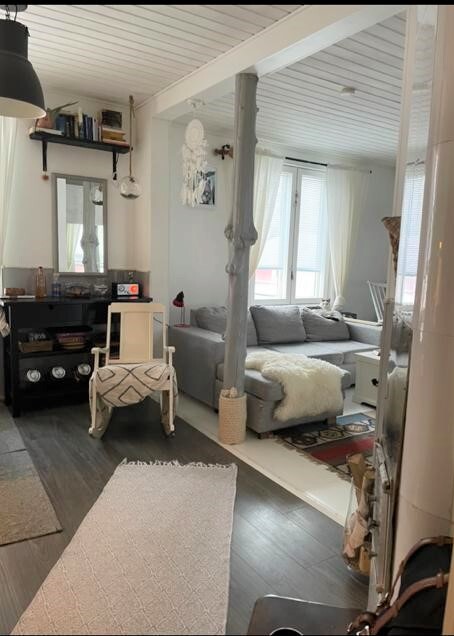 Myyjän kuvaamana kalusteiden kanssa