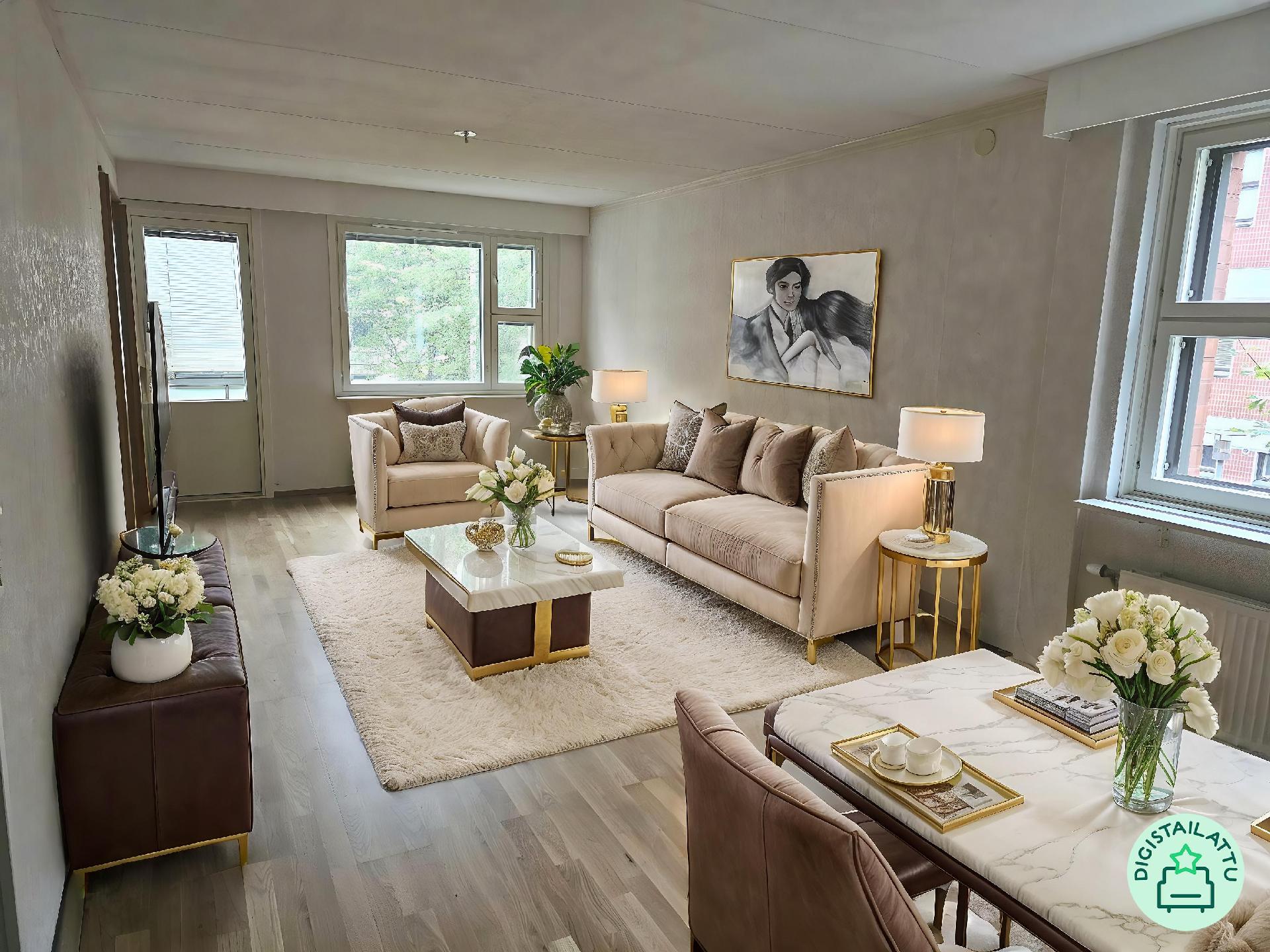 Digistailattu olohuone