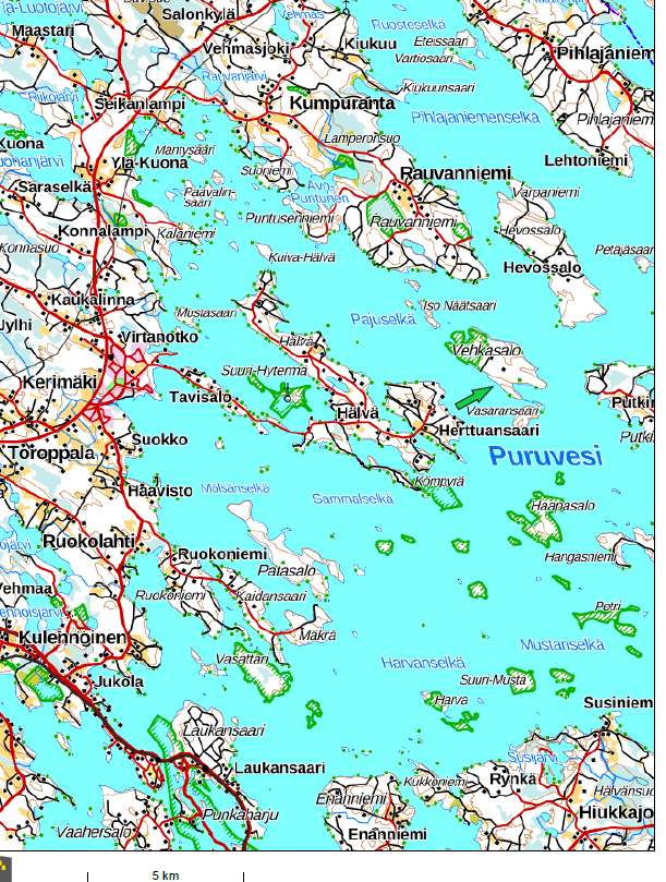 Vehkasalon saari tontti, Kerimäki, Savonlinna