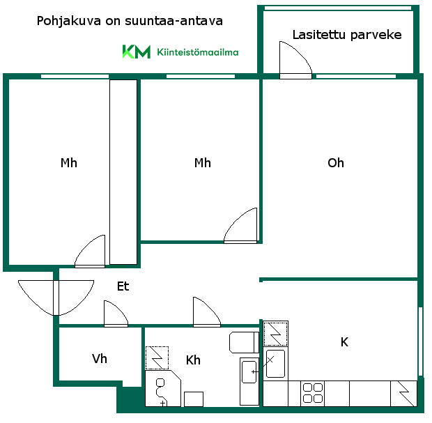 Asunnon pohjakuva