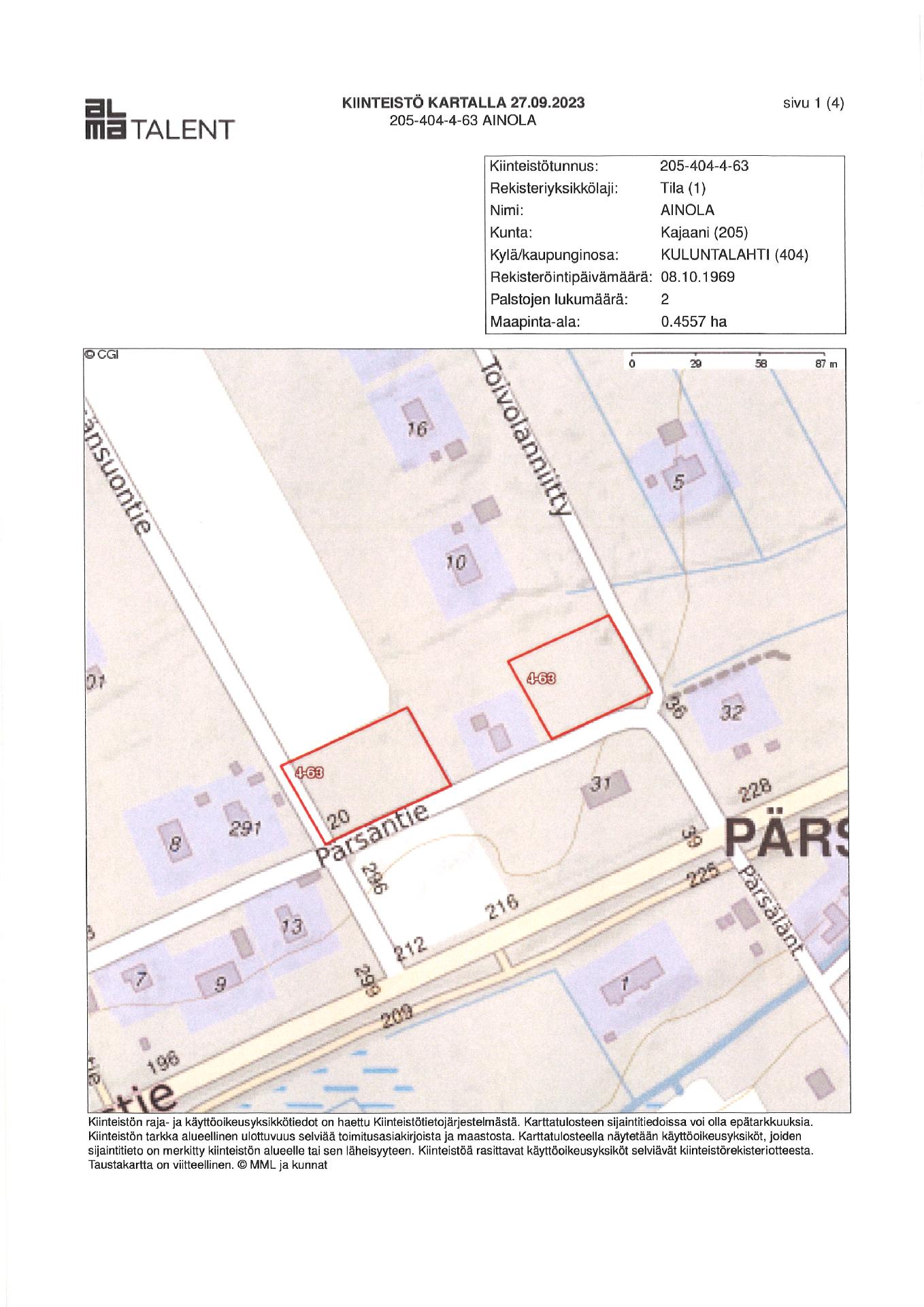 Pärsäntie 26,30, Pärsänsuo, Kajaani