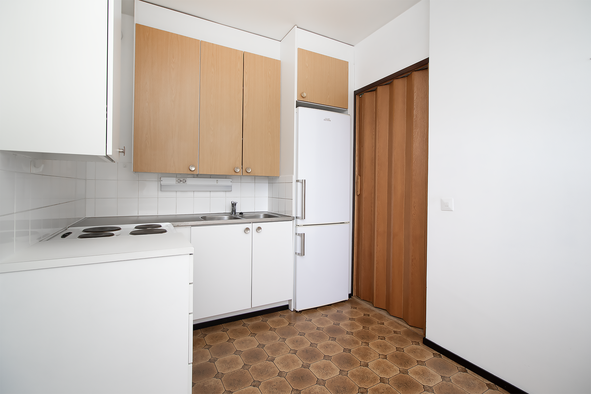 Keittiön saa suljettua myös omaksi tilaksi.