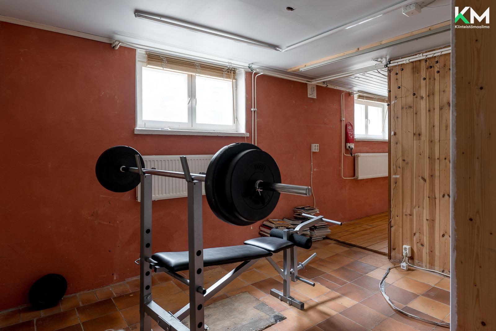 Harrastetilaa kellarissa