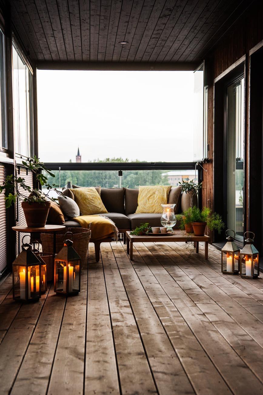 Tunnelmallinen terassiparveke