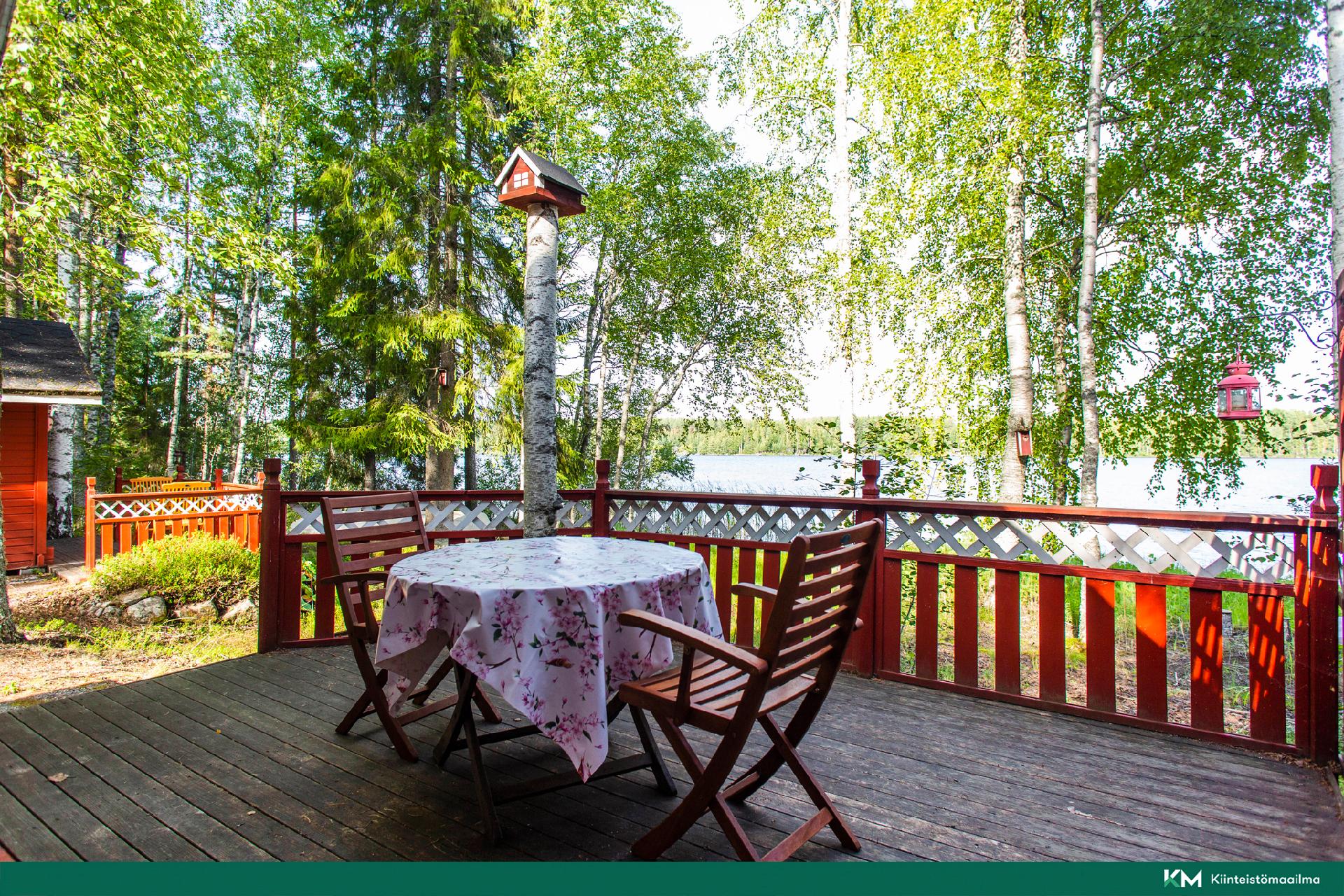 Terassin upeat näkymät järvelle