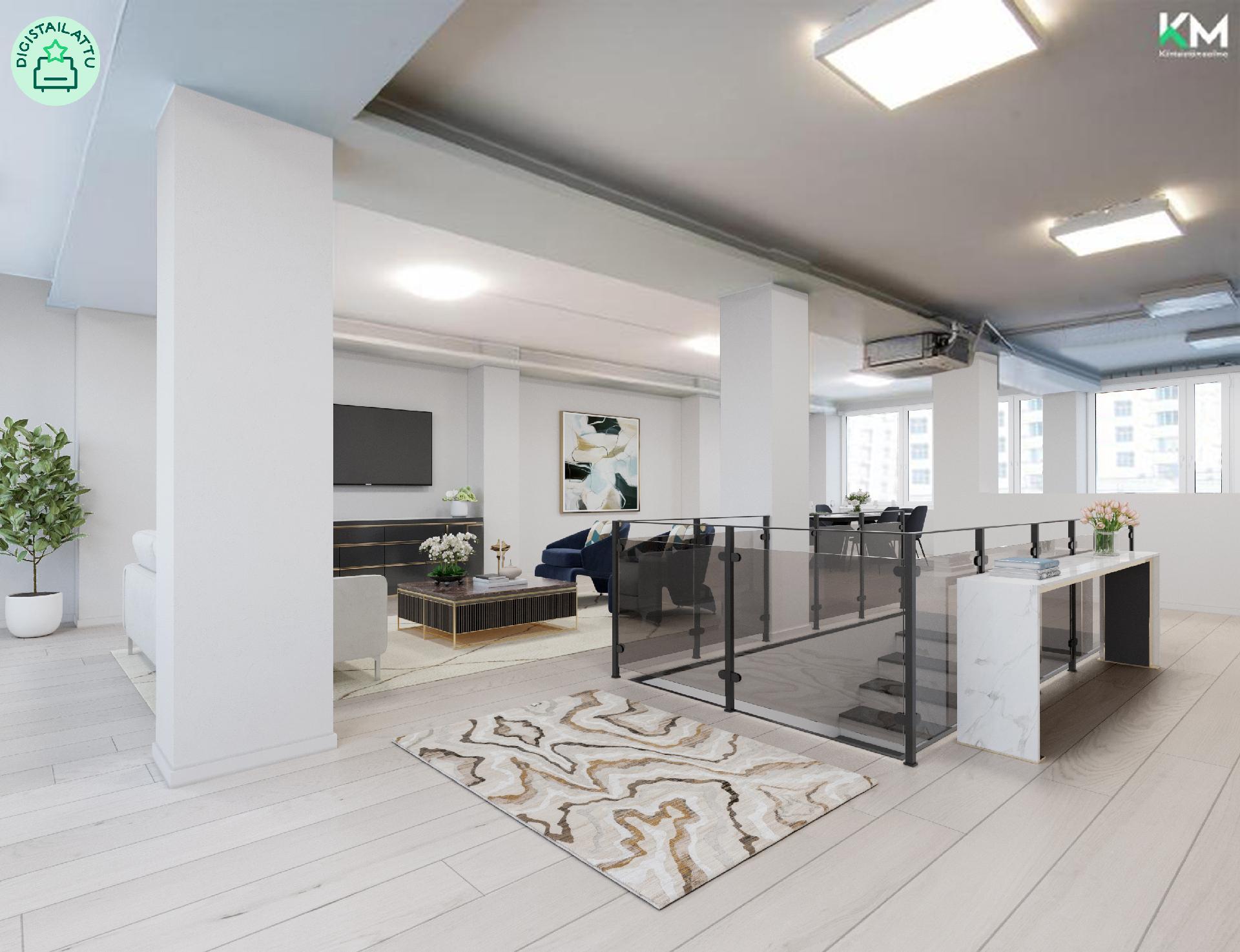 Esimerkki, miltä tila voisi näyttää asuinkäytössä