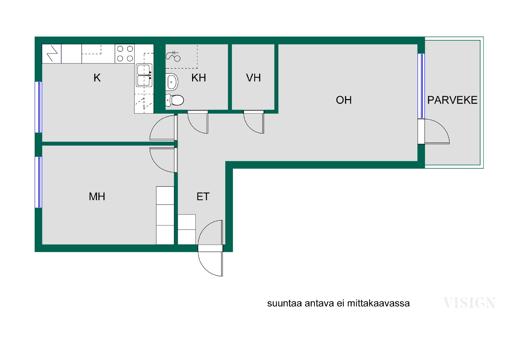 Asunnon pohjakuva
