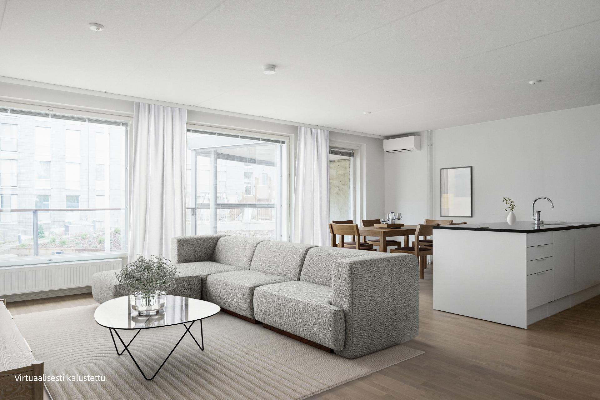 Digistailattu esittelyasunto C 63, 5h, k, s, var, lasitettu terassi 125 m²