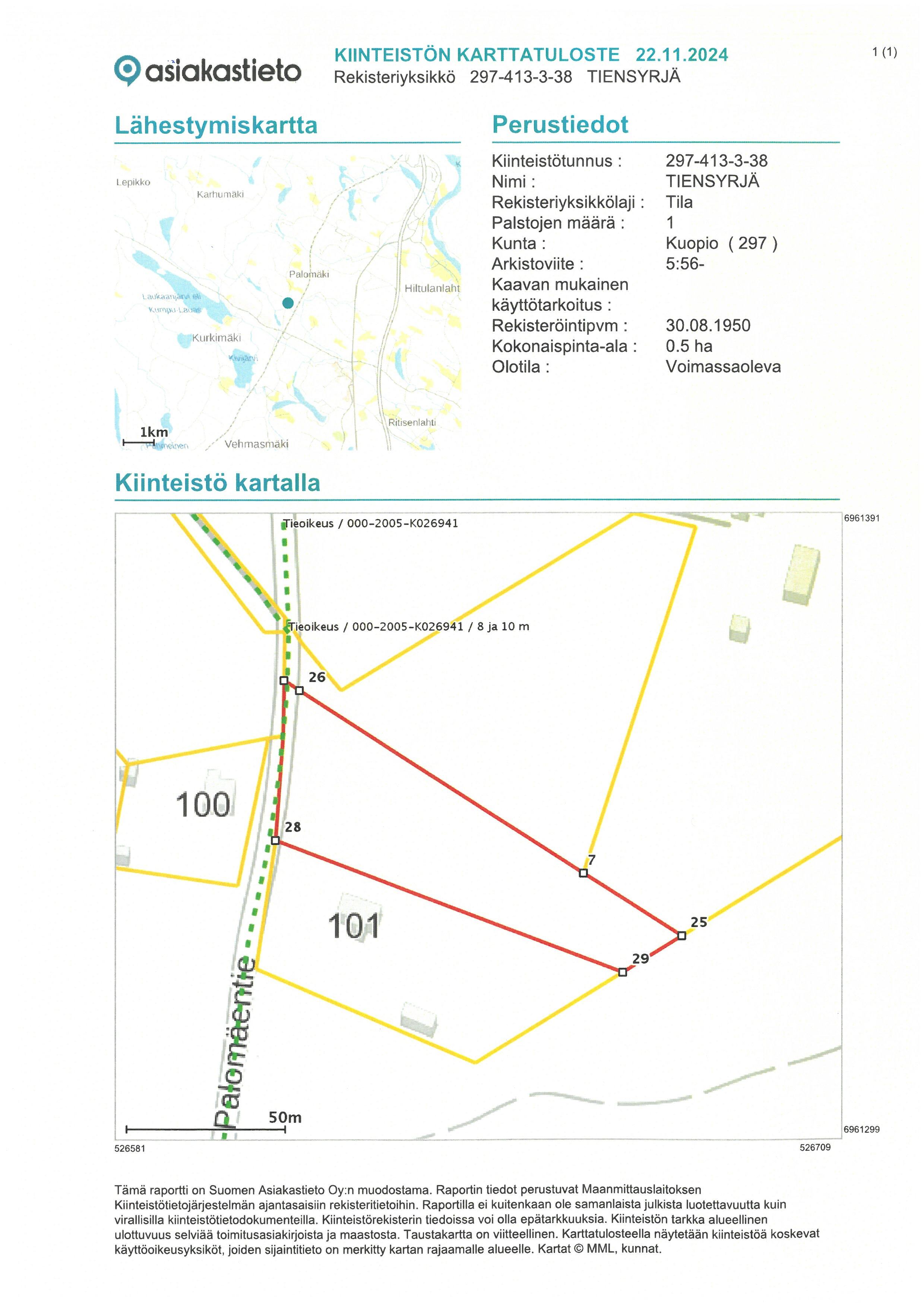 Palomäentie 103, Kurkimäki, Kuopio