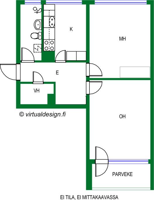 pohjakuva suuntaa-antava, ei mittakaavassa