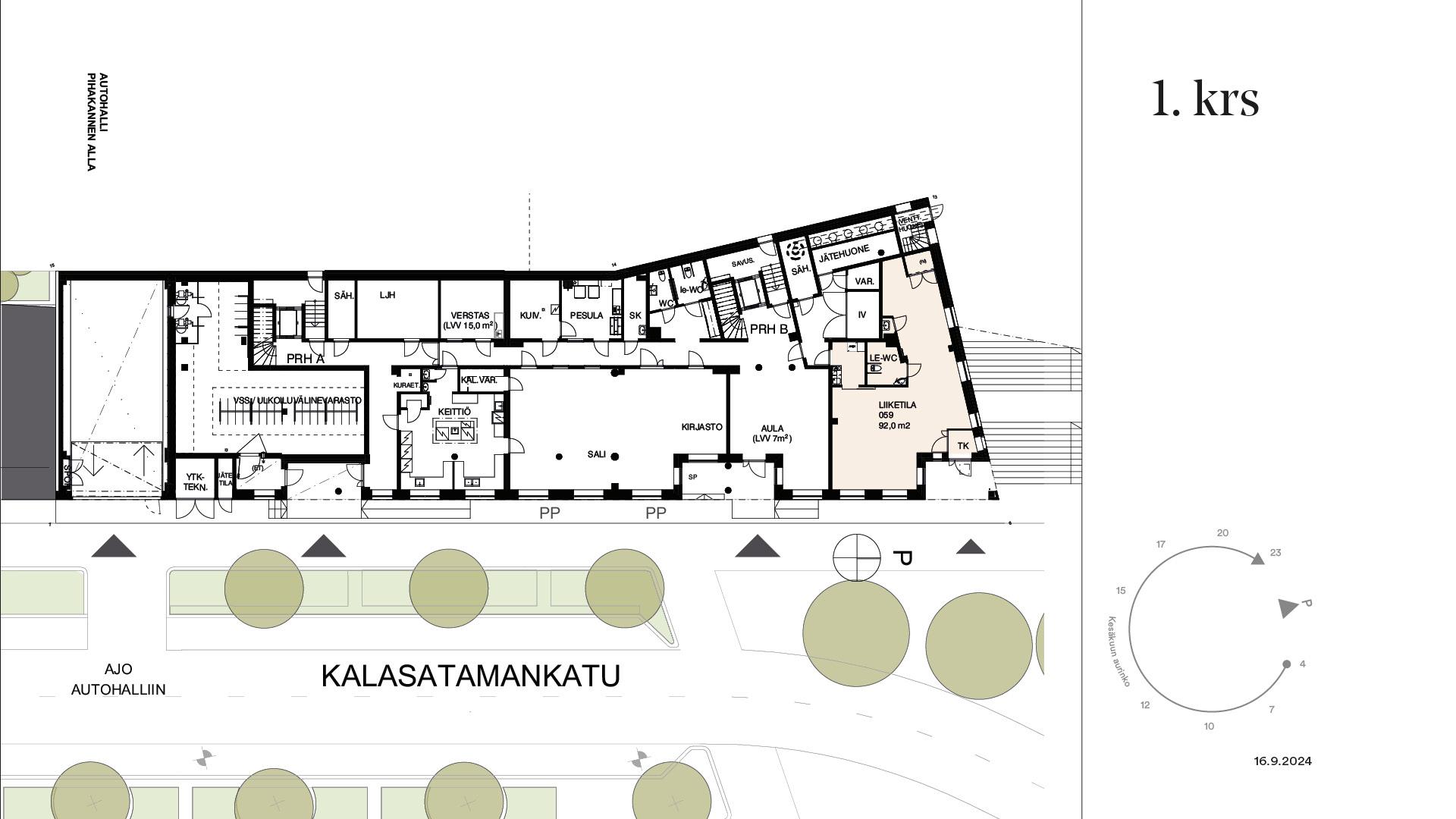 Kerrospohja 1. krs ja yhteiset tilat