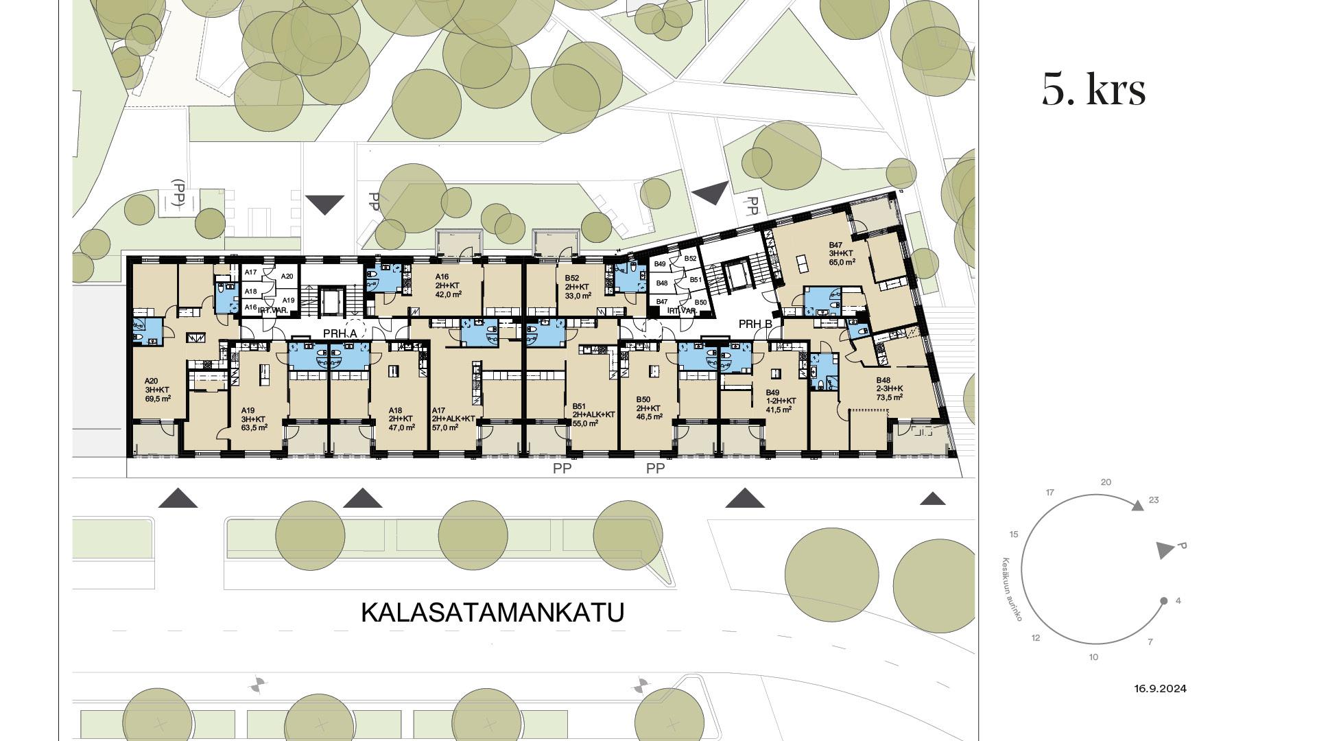 Kerrospohja huoneiston sijainti 5. krs