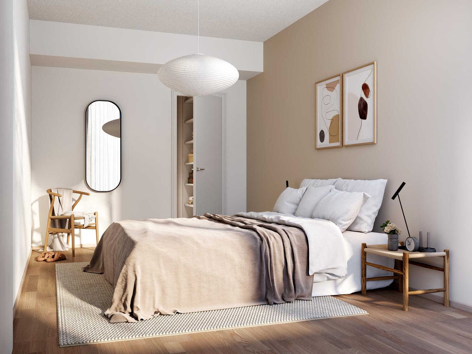 Yhden makuuhuoneen yhteydessä myös vaatehuone