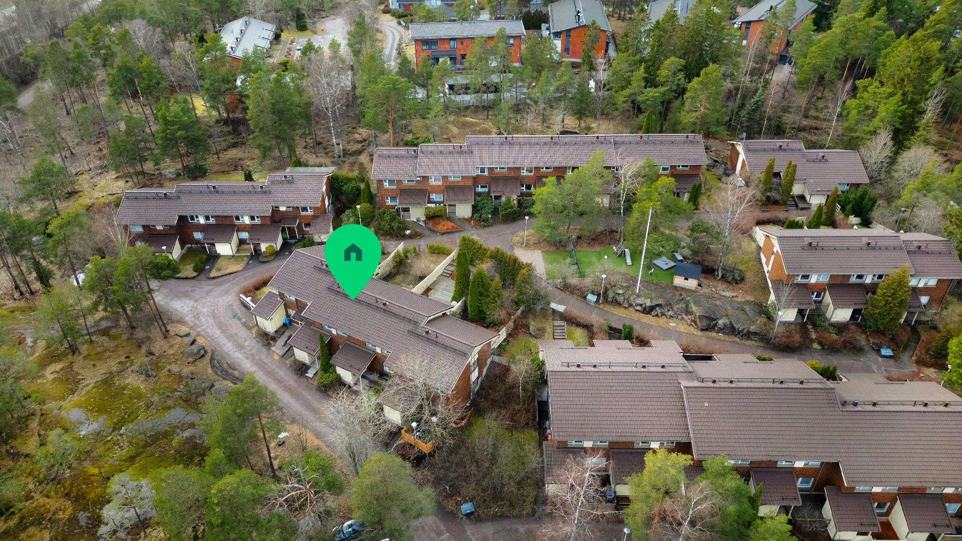 Rauhallinen ja vehreä ympäristö.