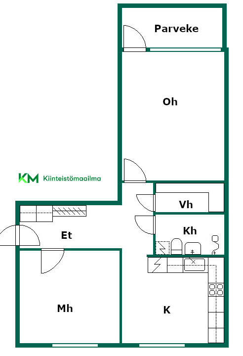 Asunnon pohjakuva