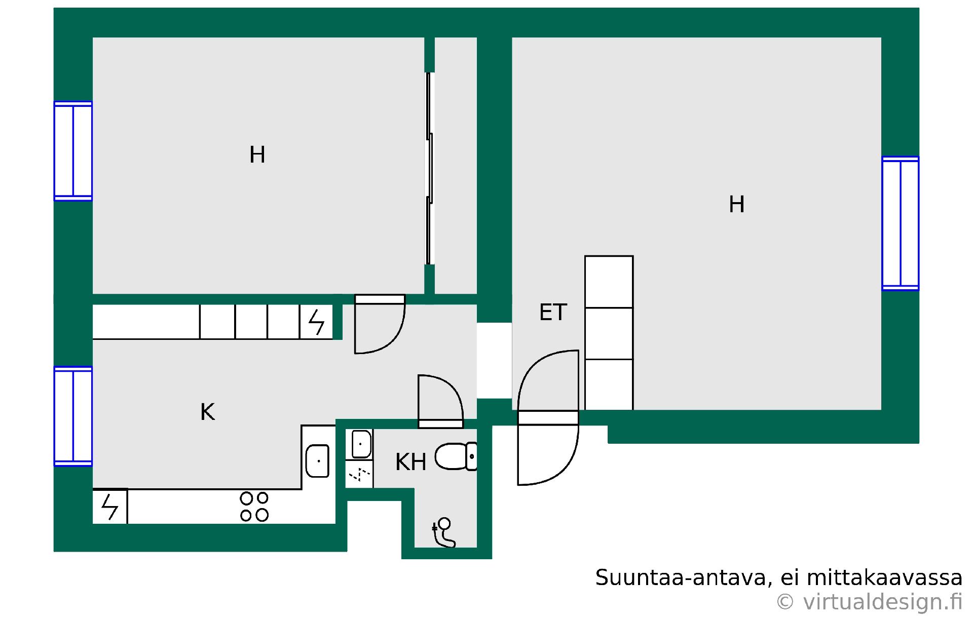 Asunnon pohjakuva