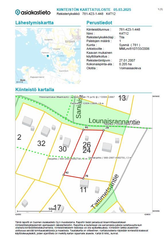 Lounaisrannantie 26, Voipala, Sysmä