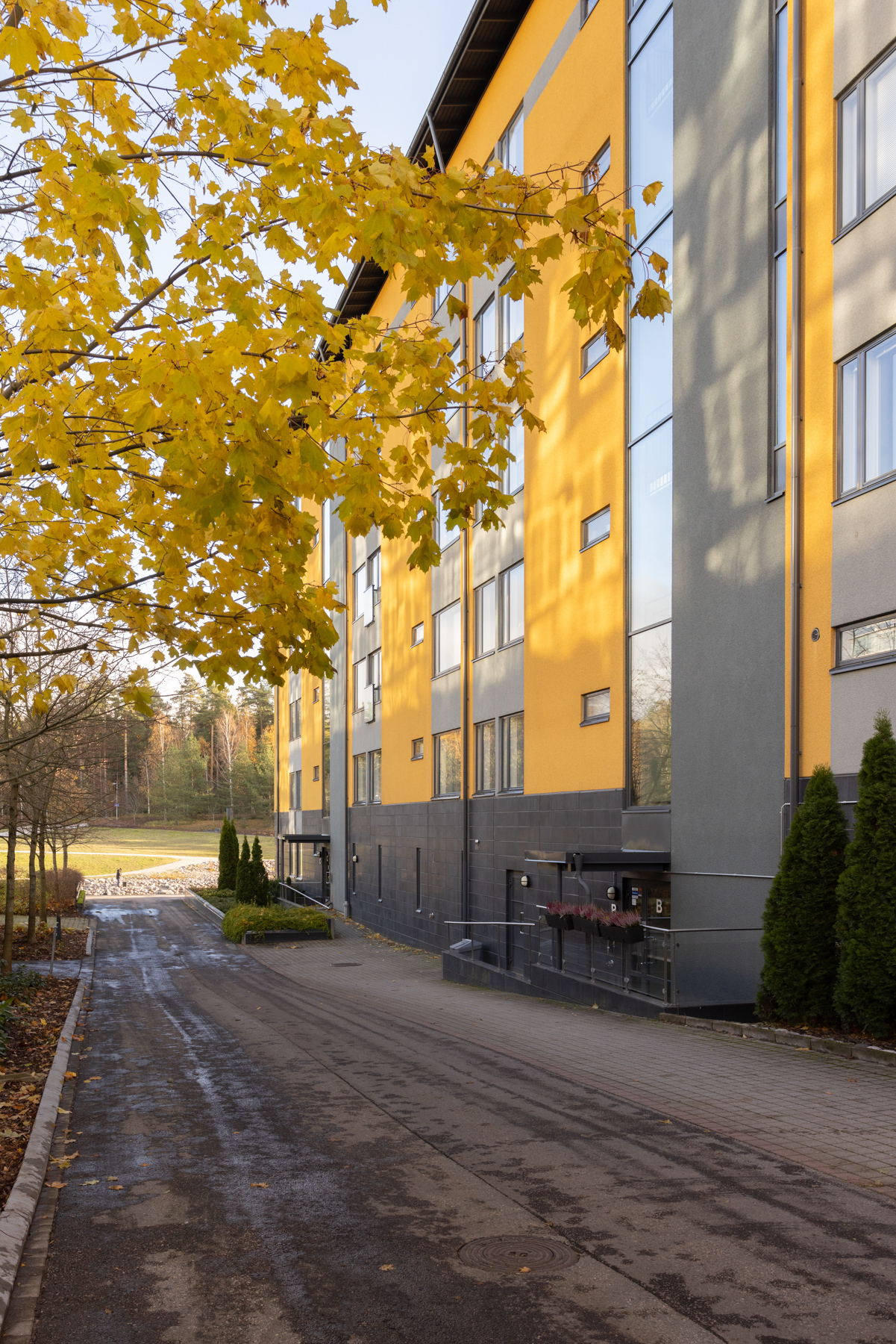 Sisäänkäyntinäkymää, eri vuodenaika kuvia
