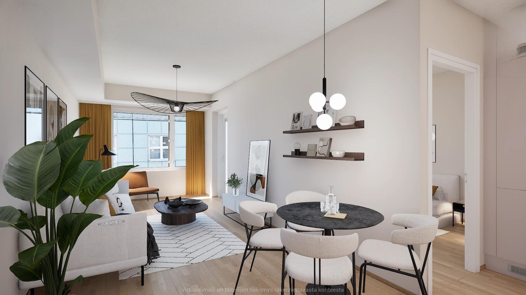 Visualisointikuva B 16 asunnosta.