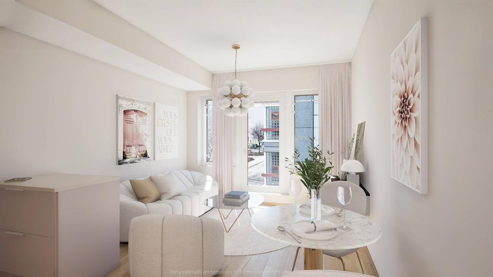 Visualisointikuva B 4 asunnosta.