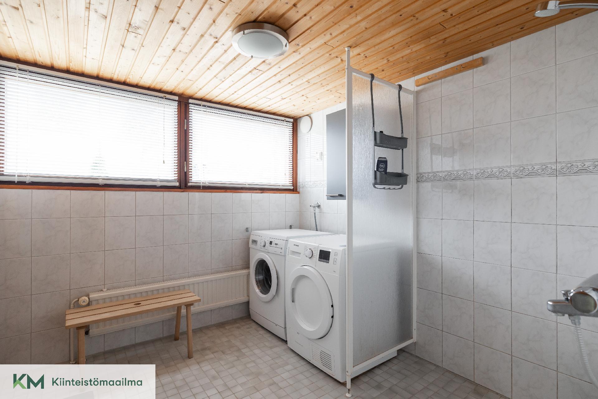 Tilaa on hyvin myös pyykinhoidolle