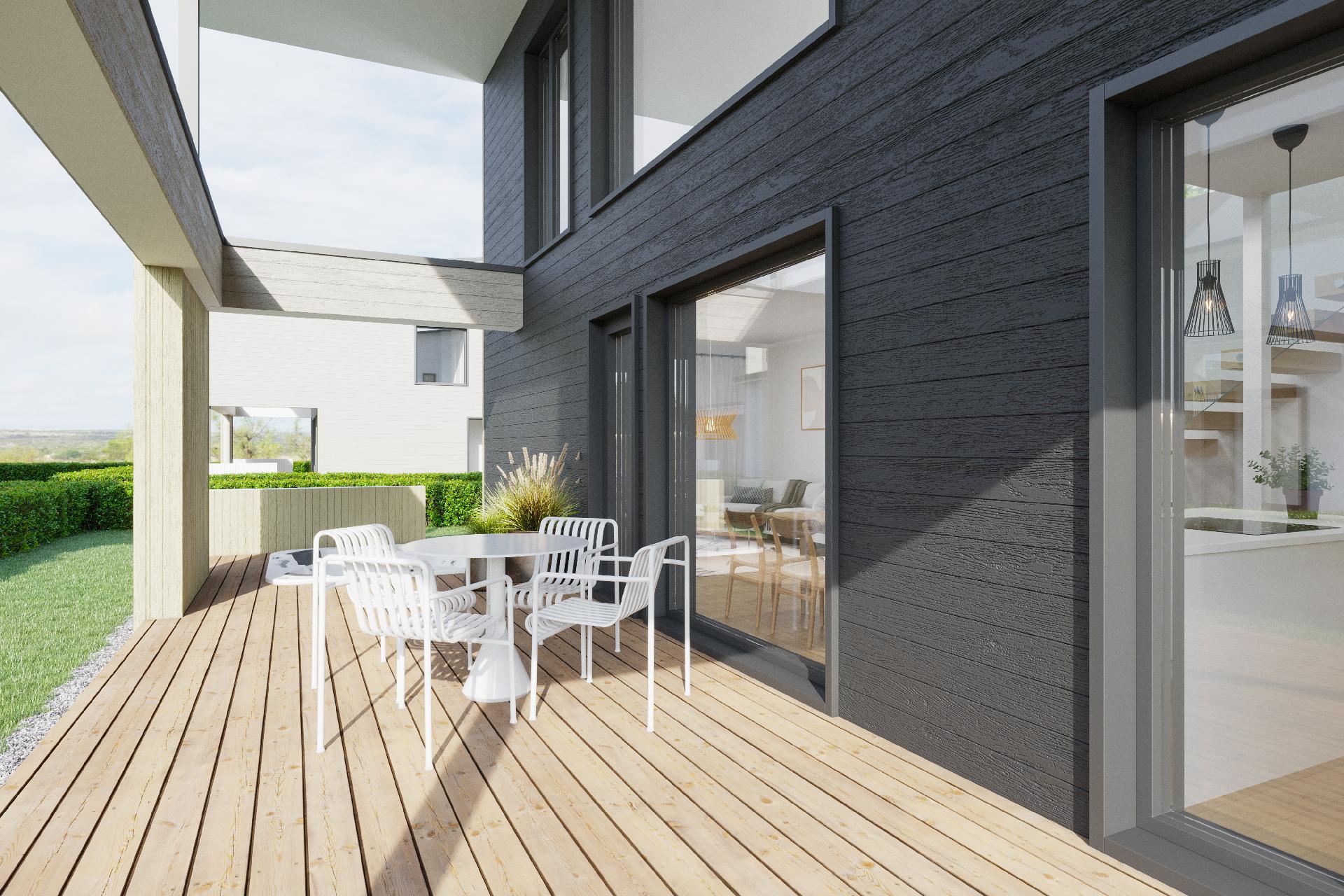 Olohuoneesta on käynti isolle terassille