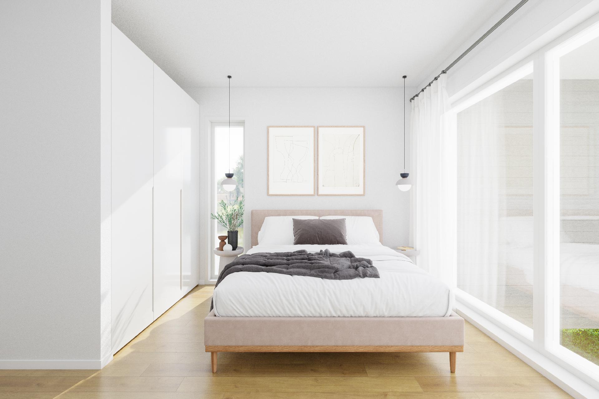 Makuuhuoneet ovat kaikki omassa rauhassaan talon toisessa kerroksessa