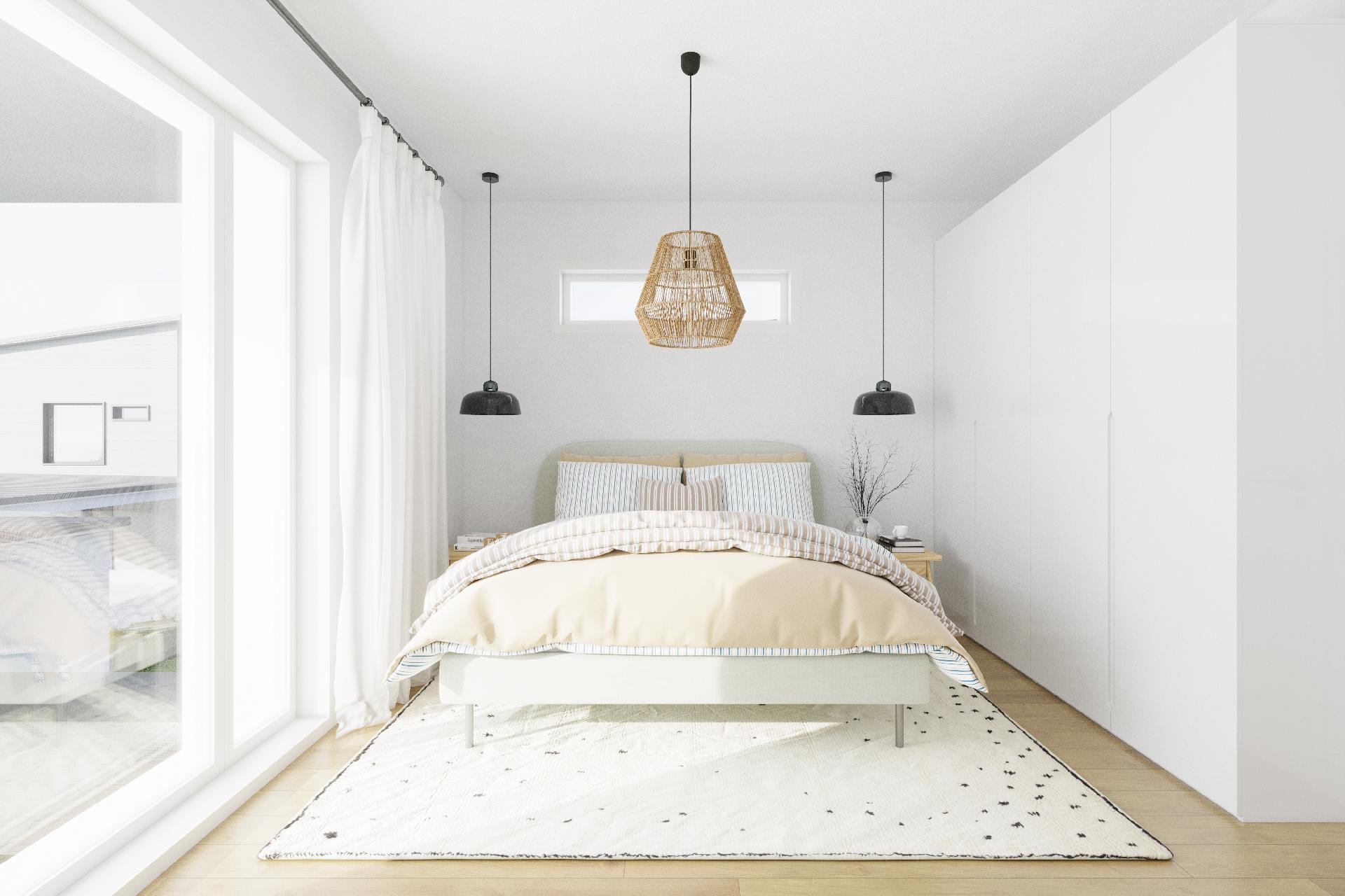 Makuuhuoneet ovat kaikki omassa rauhassaan talon toisessa kerroksessa