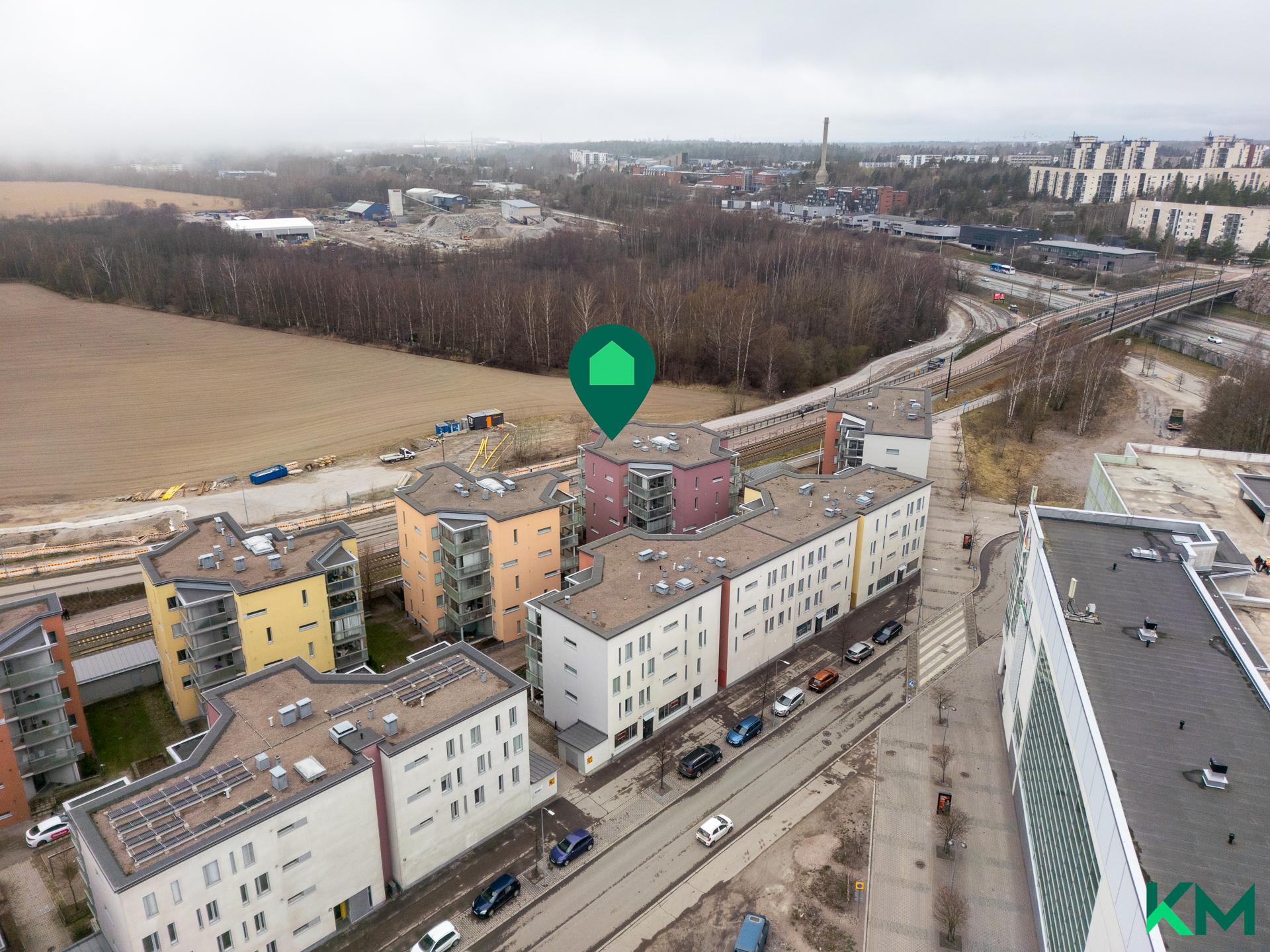 Talon sijainti Viikin peltojen äärellä
