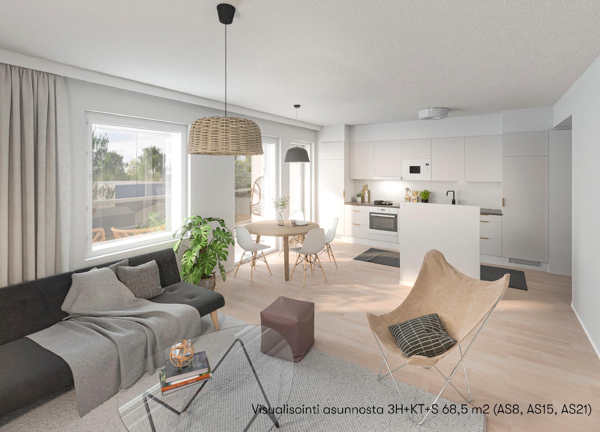 Visualisointi 3h asunnosta