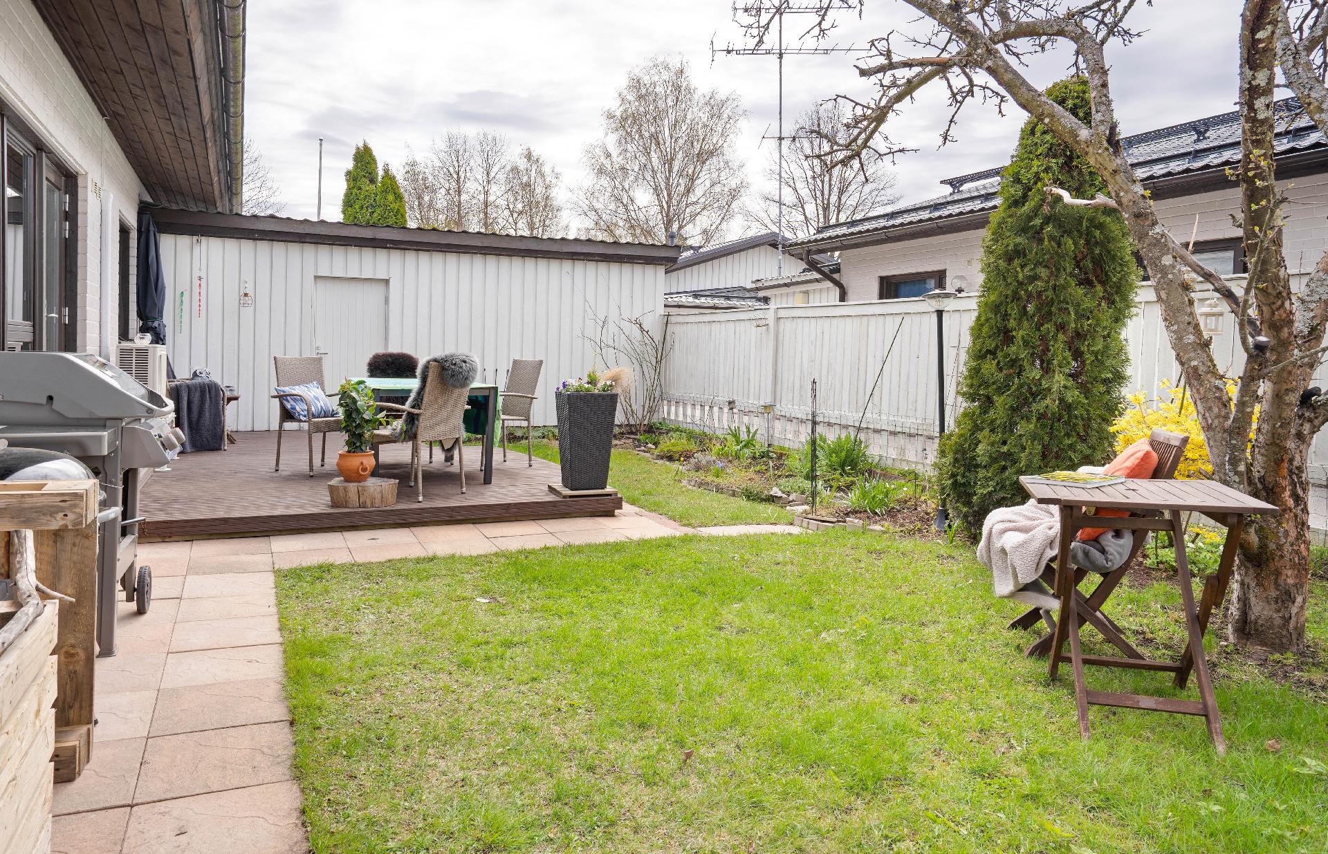 Pihalla perällä on erillinen varasto