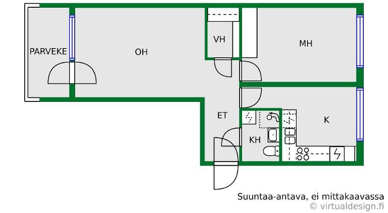 Asunnon pohjakuva