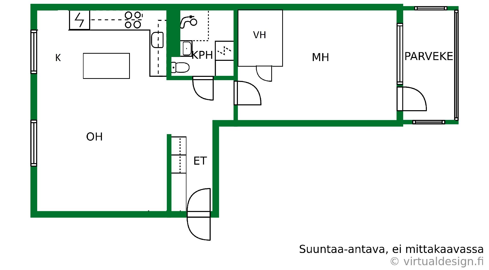 Asunnon pohjakuva