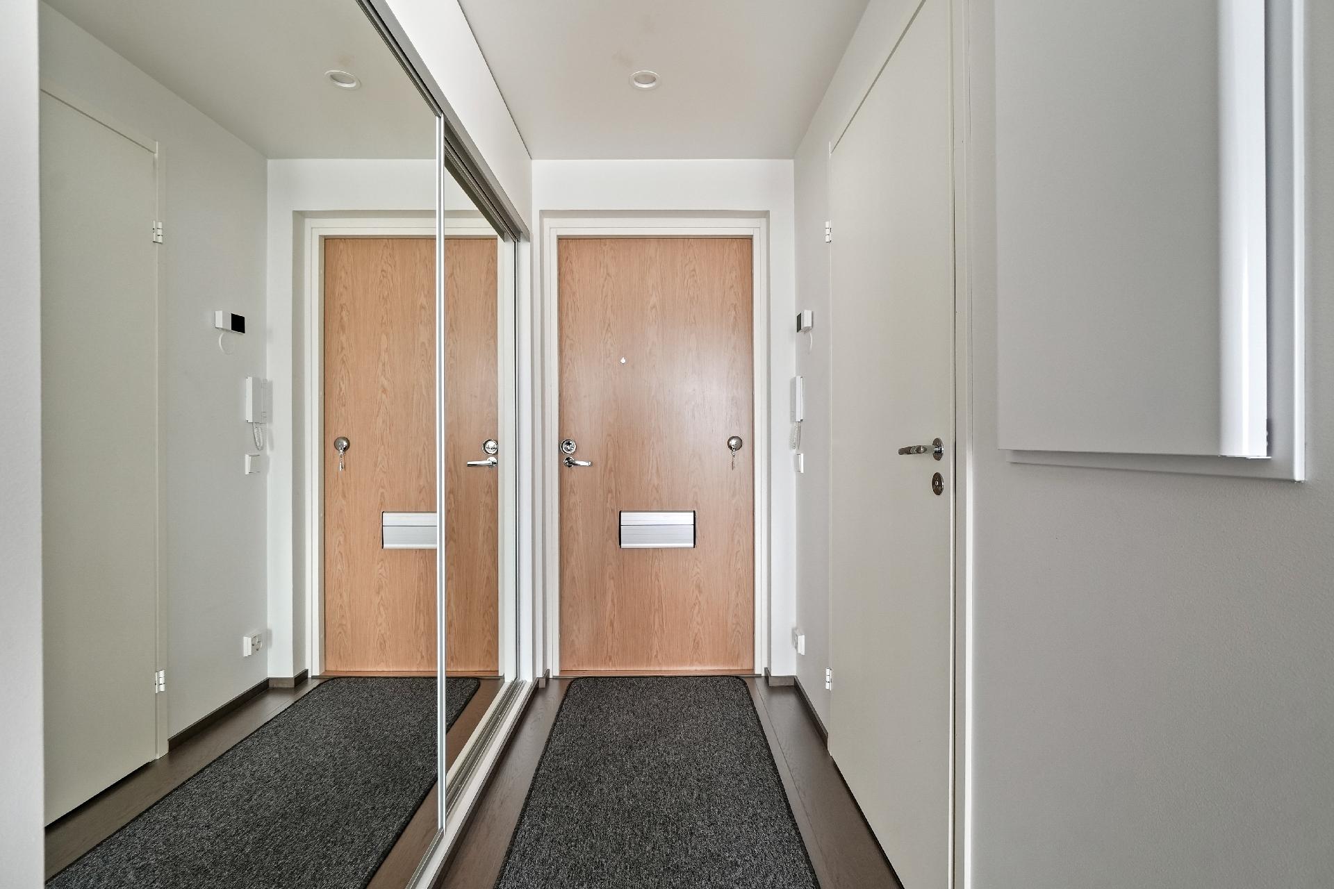 Eteinen peiliovivaatekaappeineen.