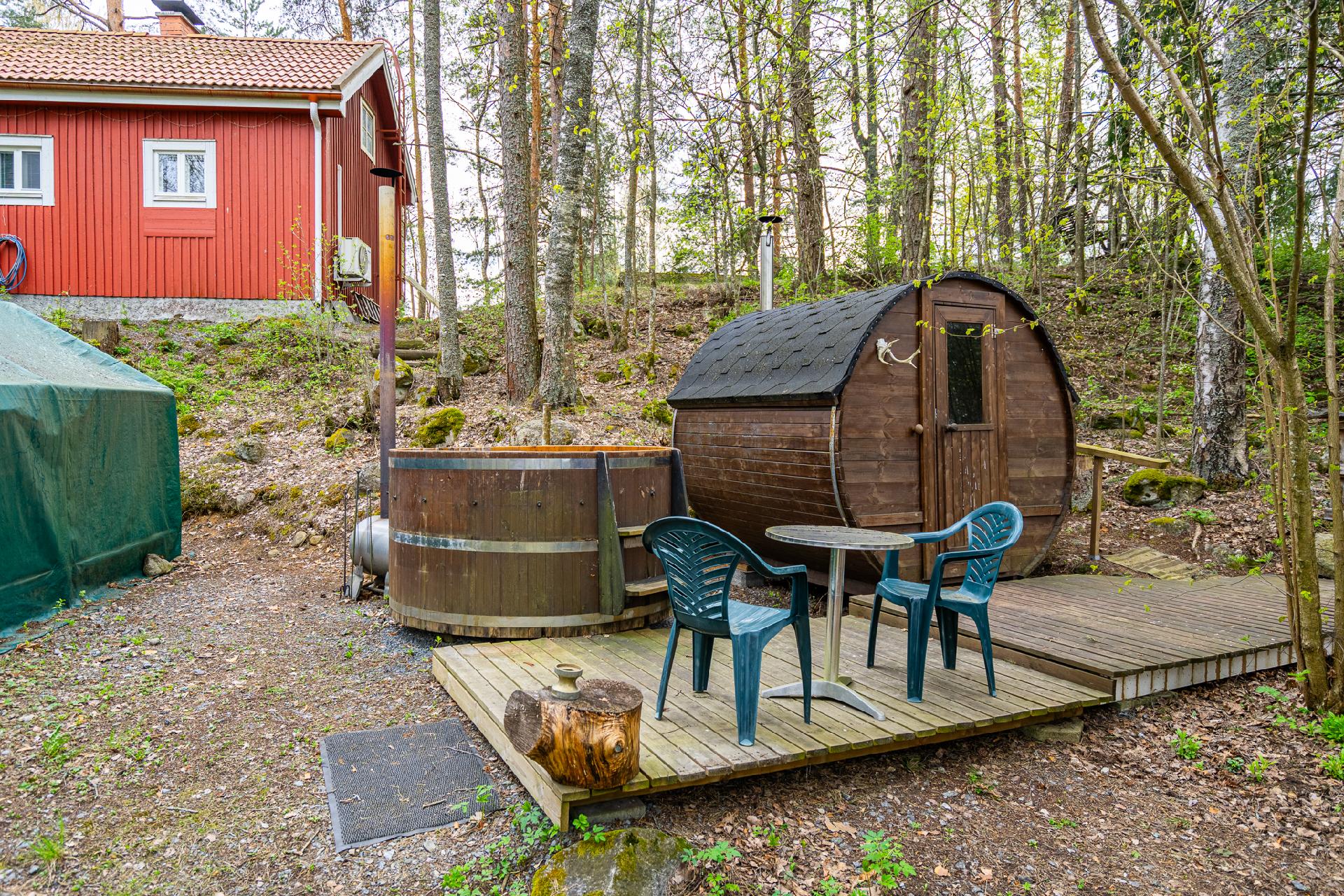 Tynnyrisauna ja palju