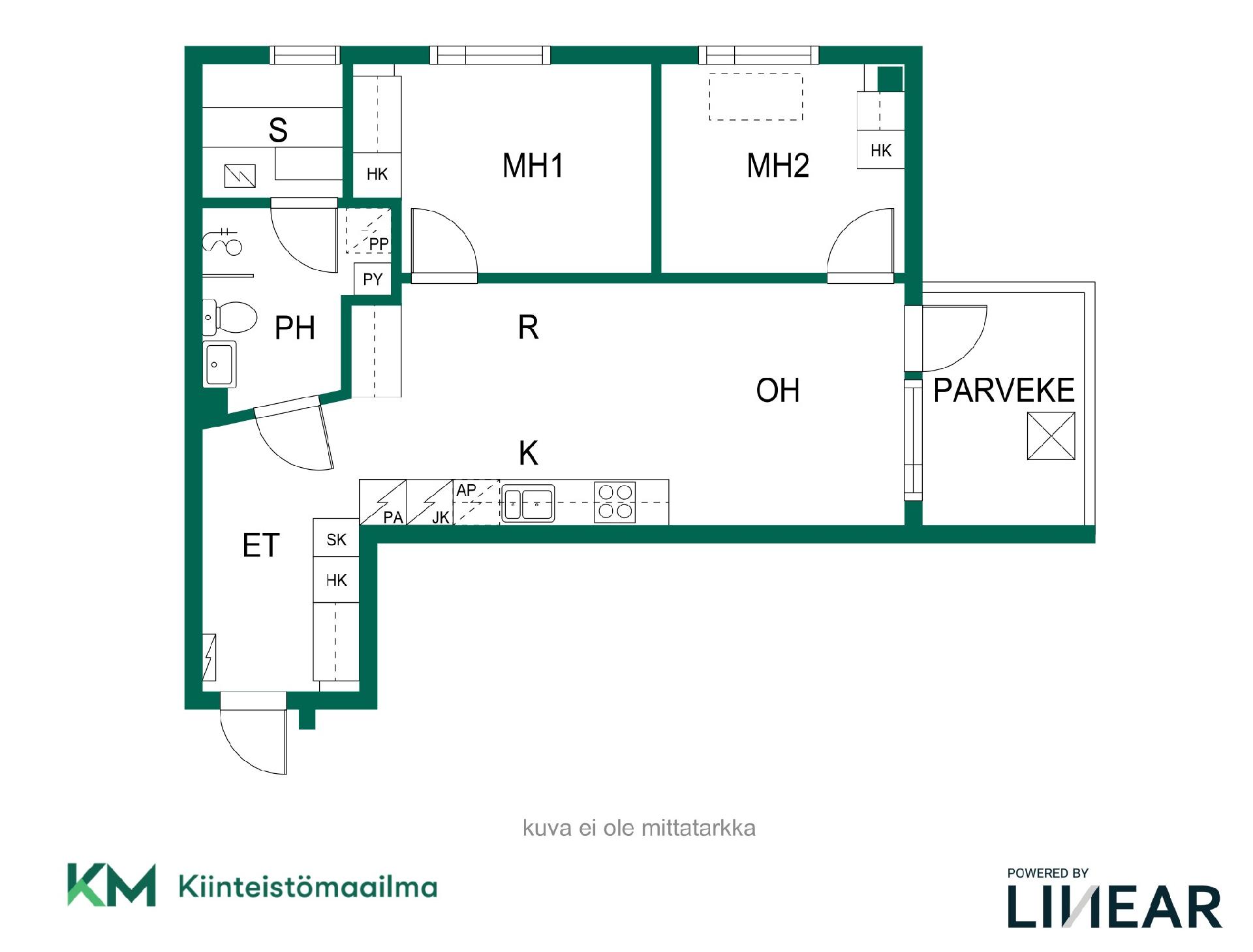 Asunnon pohjakuva