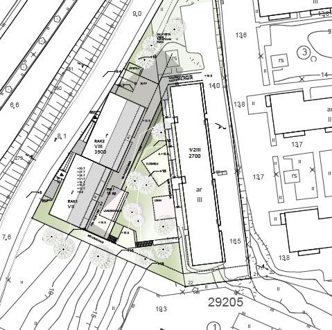 Mahdollisen lisärakennuksen sijainti tontilla.