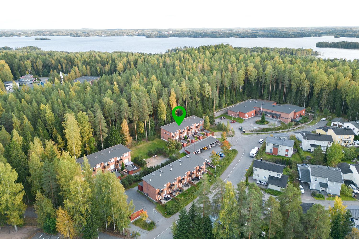 Puistoon rajoittuva asuinalue