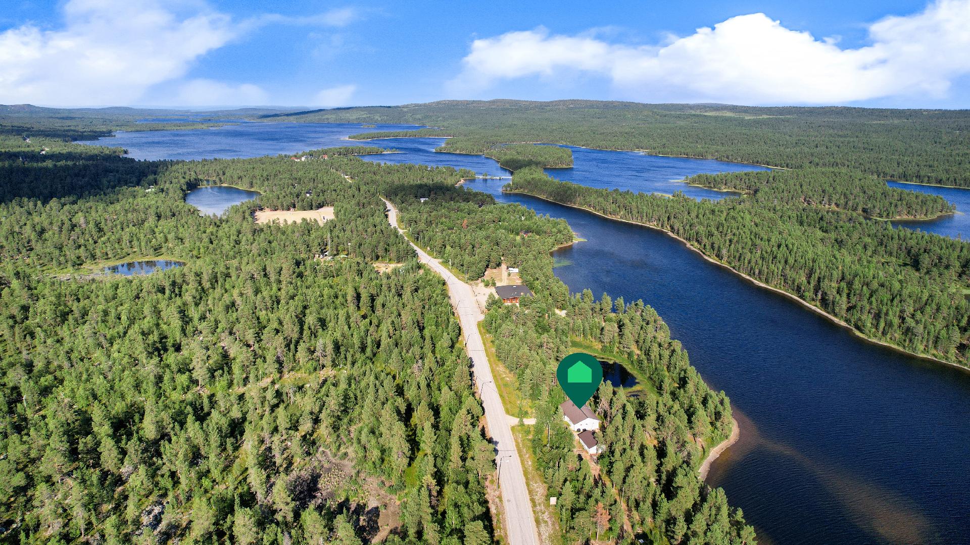 Ilmakuva Sevettijärven suuntaan