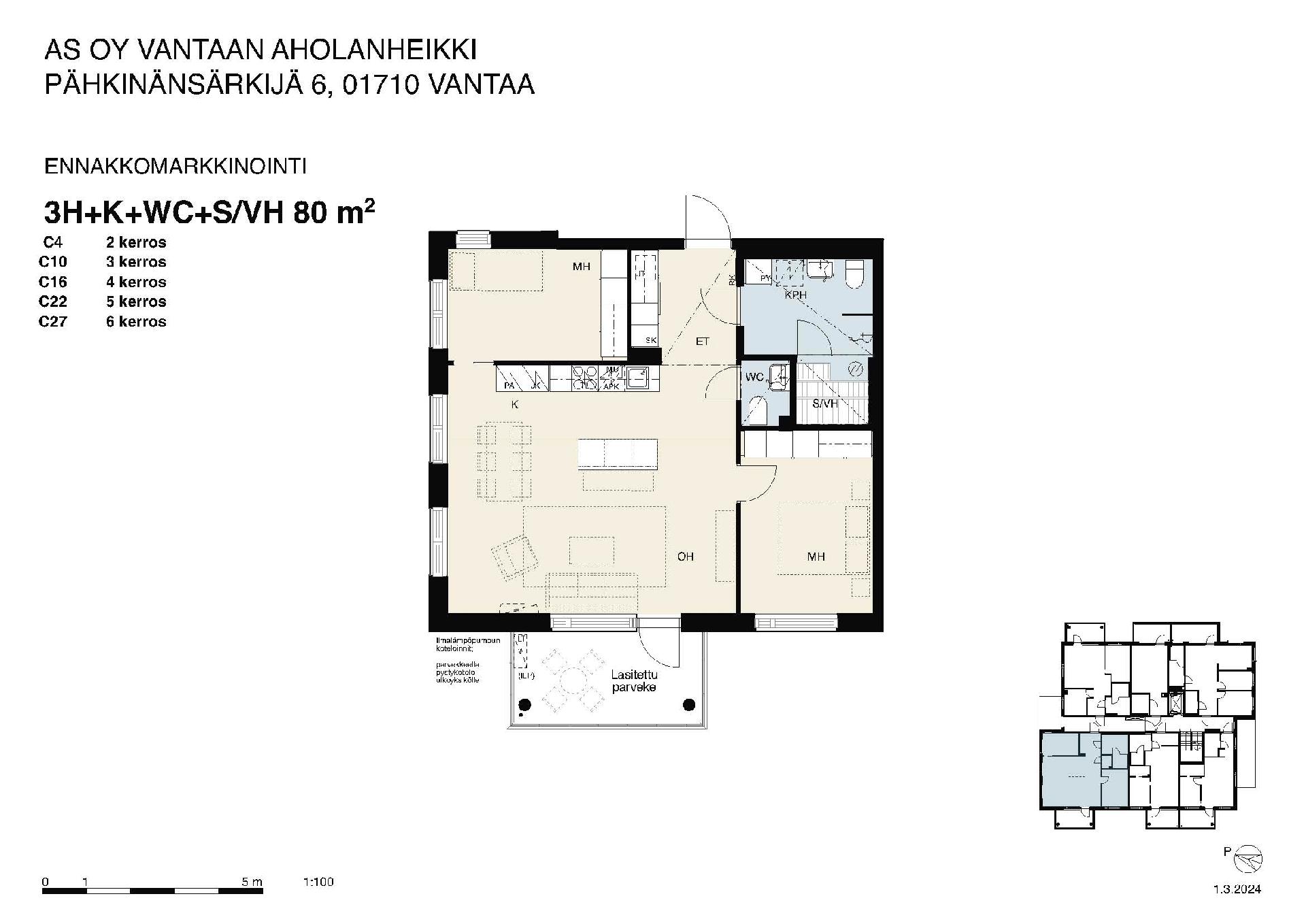 Asunnon pohjakuva