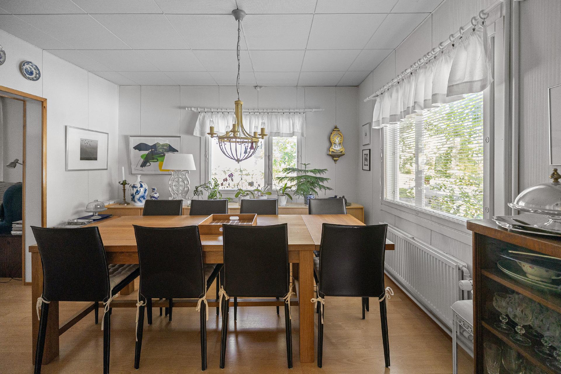 Tähän mahtuu iso ruokapöytä