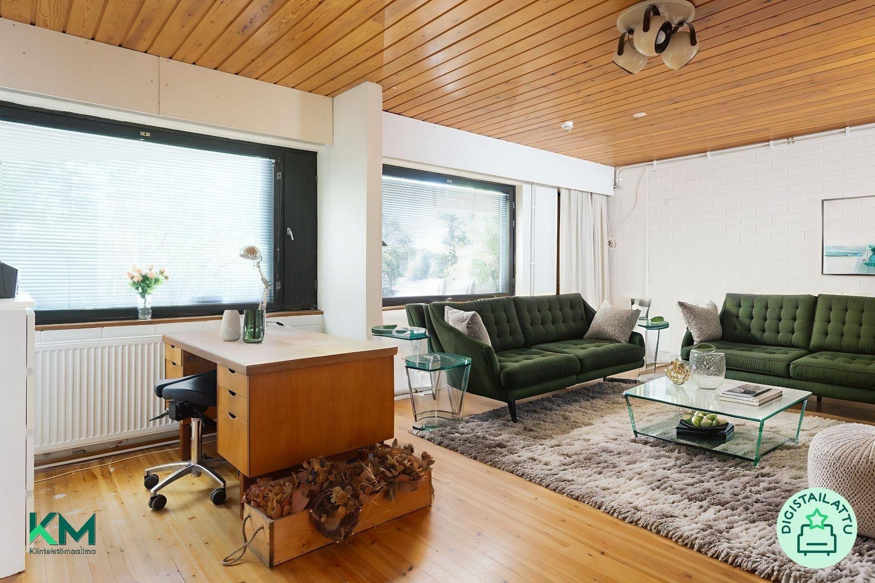 Ak: Digi-Sailattu takkahuone, josta saa helposti uud. tehtyä 2 erillistä huonetta