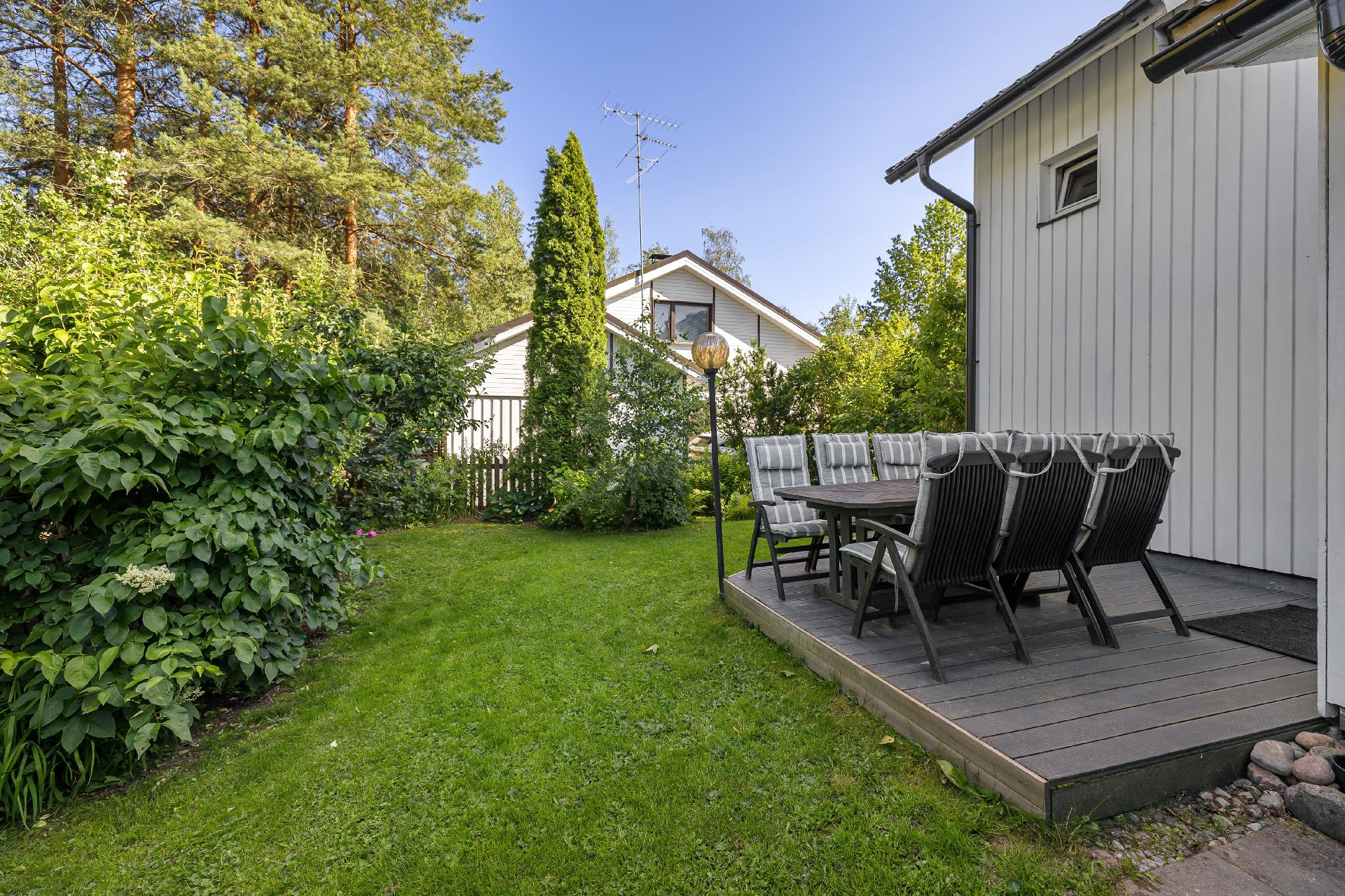 Suojaisa, vehreä takapiha