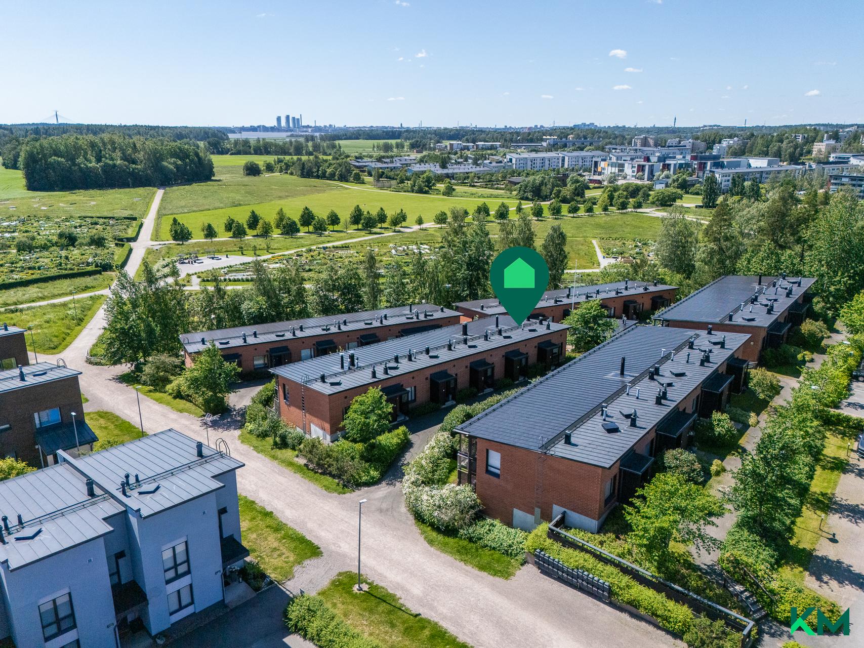 Talon sijainti ilmakuvassa