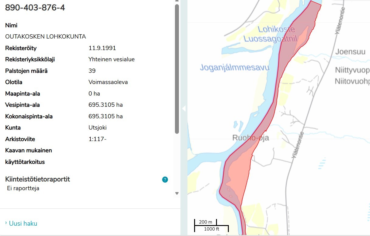 Yhteinen vesialue aivan vieressä