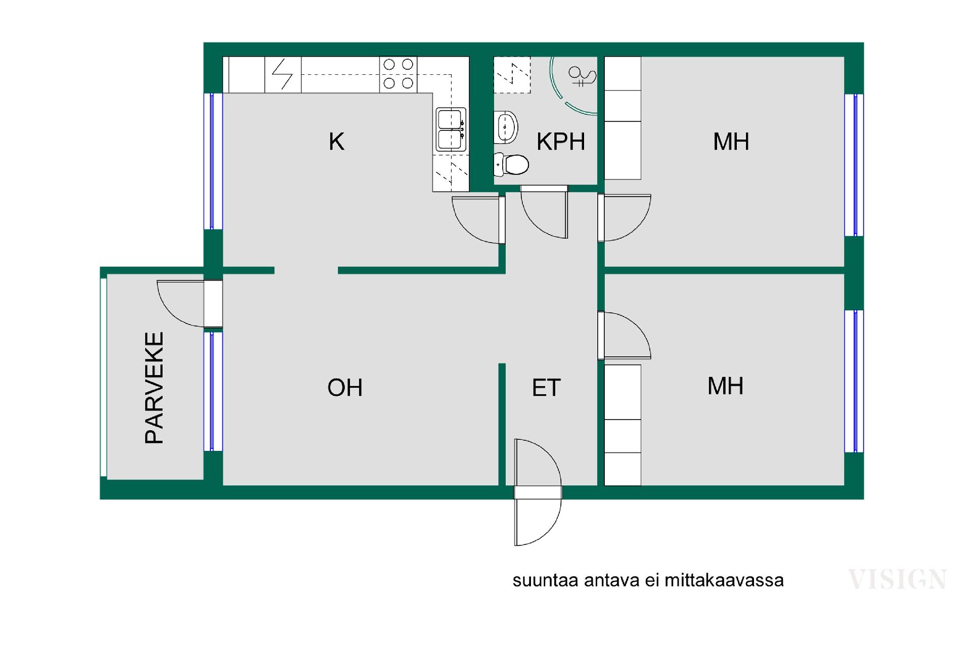 Asunnon pohjakuva