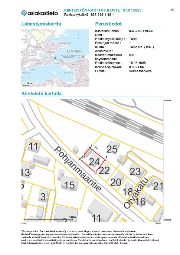 Pohjanmaantie 24, Pispala, Tampere