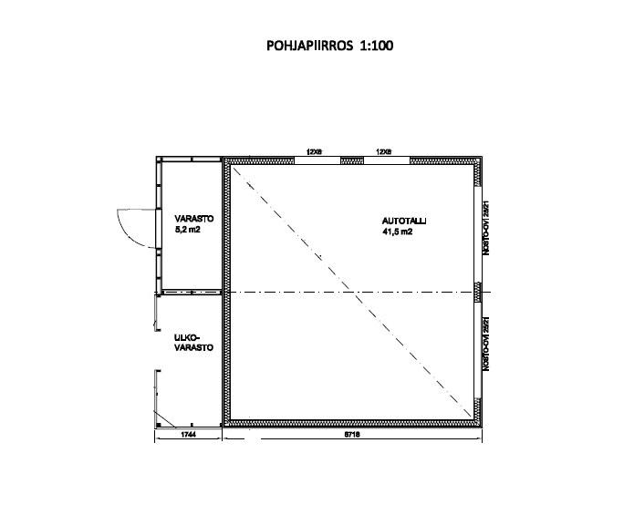 autotallin pohjapiirros