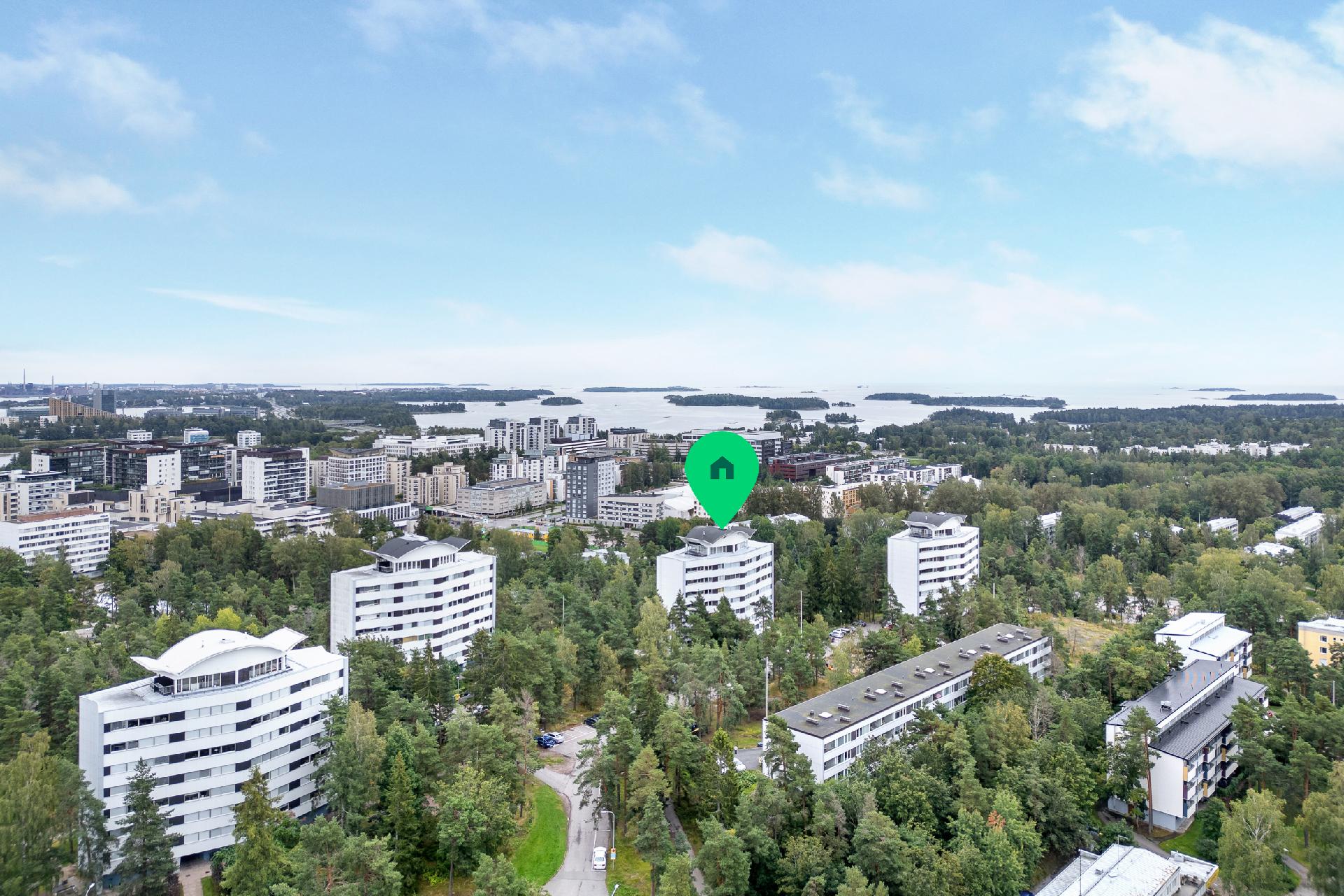 Ilmakuva merelle kaakkoon